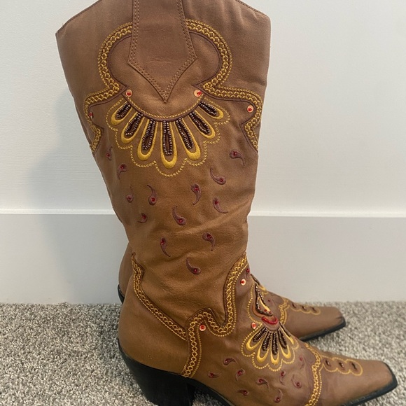 Beaded Rockstar Festival Concert Cowgirl Cowboy Western Tall Boots Size‎ 6.5 - Picture 5 of 11